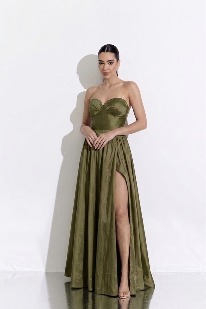Vestido Flor oliva